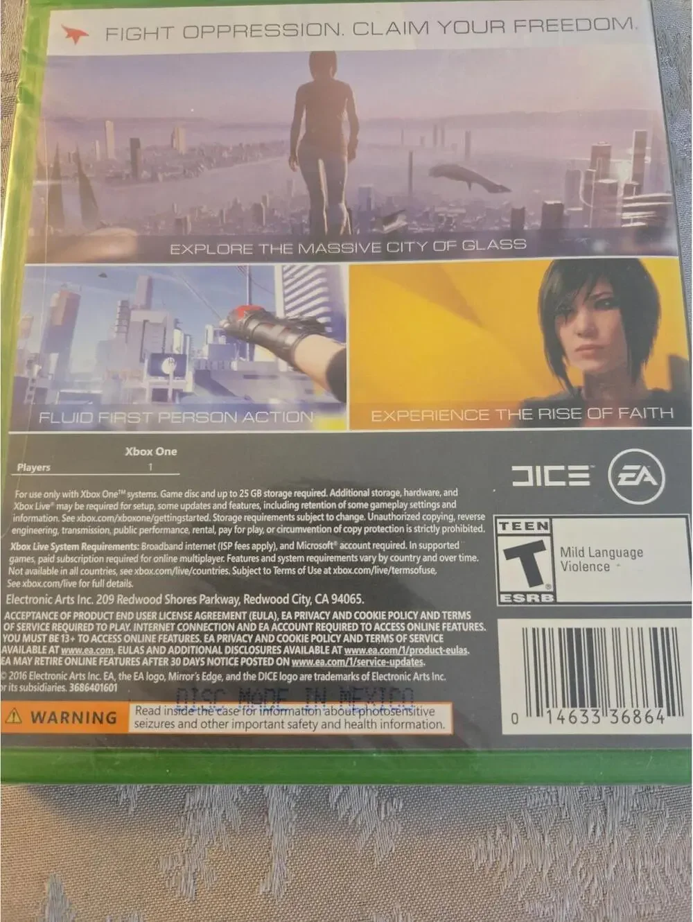 Mirror's Edge Catalyst Xbox One - New & Sealed